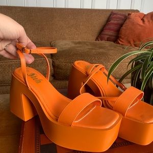 Orange Disco Platform Sandals